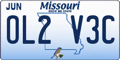 MO license plate OL2V3C