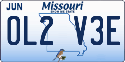MO license plate OL2V3E