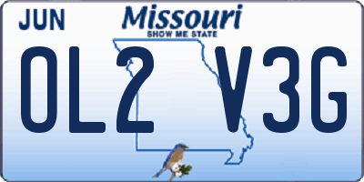 MO license plate OL2V3G