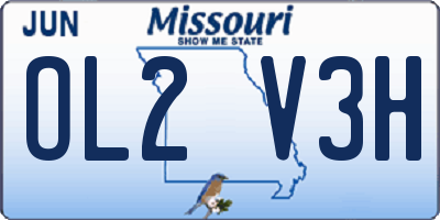 MO license plate OL2V3H