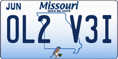 MO license plate OL2V3I