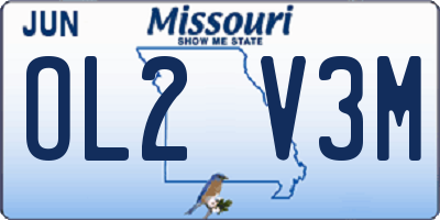 MO license plate OL2V3M