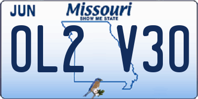 MO license plate OL2V3O