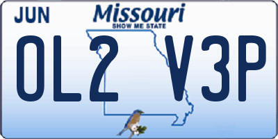 MO license plate OL2V3P
