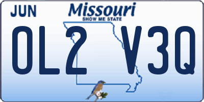 MO license plate OL2V3Q
