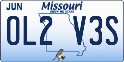 MO license plate OL2V3S