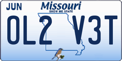 MO license plate OL2V3T