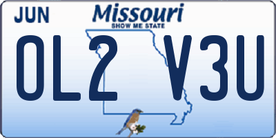 MO license plate OL2V3U