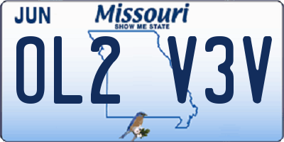 MO license plate OL2V3V