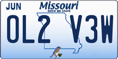 MO license plate OL2V3W