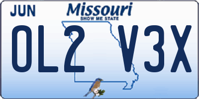 MO license plate OL2V3X