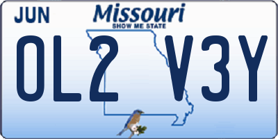 MO license plate OL2V3Y