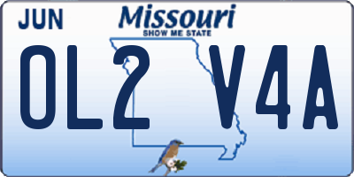 MO license plate OL2V4A