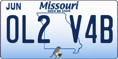 MO license plate OL2V4B