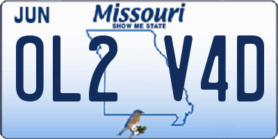 MO license plate OL2V4D