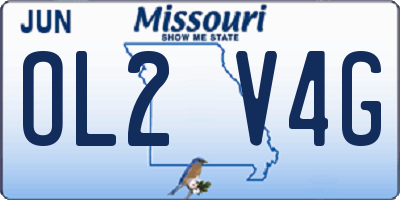 MO license plate OL2V4G