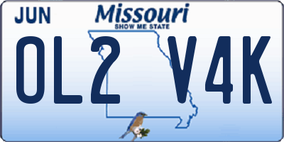 MO license plate OL2V4K