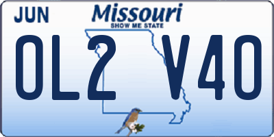 MO license plate OL2V4O