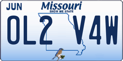 MO license plate OL2V4W