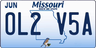 MO license plate OL2V5A