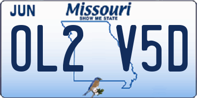 MO license plate OL2V5D