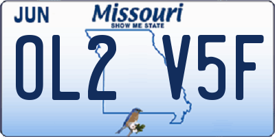 MO license plate OL2V5F