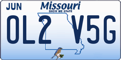 MO license plate OL2V5G