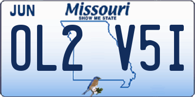 MO license plate OL2V5I