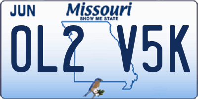 MO license plate OL2V5K