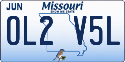 MO license plate OL2V5L