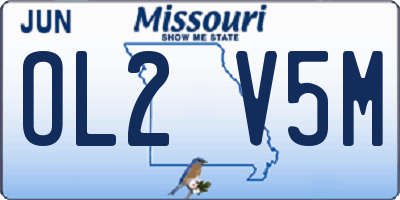 MO license plate OL2V5M