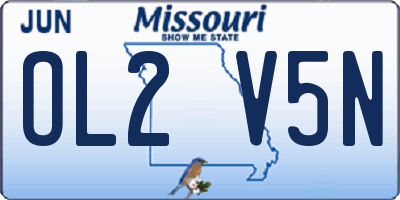 MO license plate OL2V5N