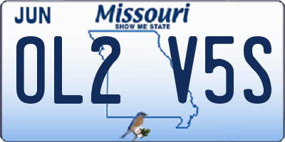 MO license plate OL2V5S