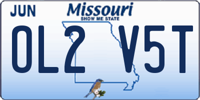 MO license plate OL2V5T