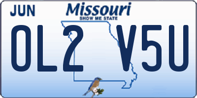 MO license plate OL2V5U