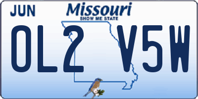 MO license plate OL2V5W