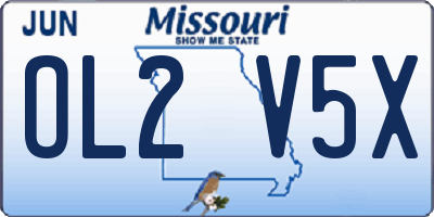 MO license plate OL2V5X