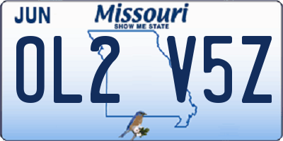 MO license plate OL2V5Z