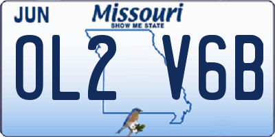 MO license plate OL2V6B