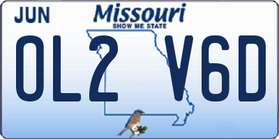MO license plate OL2V6D