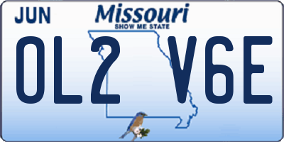 MO license plate OL2V6E