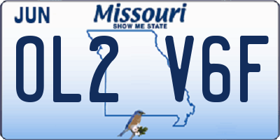 MO license plate OL2V6F