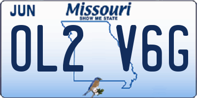 MO license plate OL2V6G
