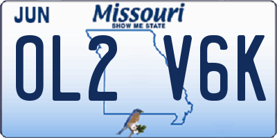 MO license plate OL2V6K
