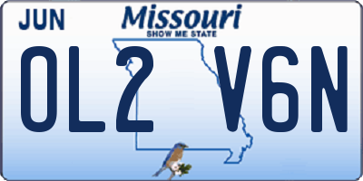 MO license plate OL2V6N
