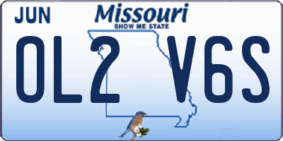 MO license plate OL2V6S