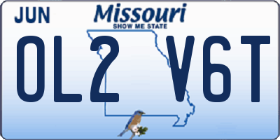 MO license plate OL2V6T