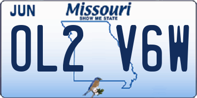 MO license plate OL2V6W