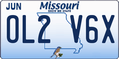 MO license plate OL2V6X