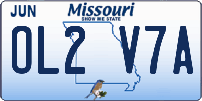 MO license plate OL2V7A